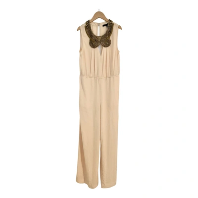 Pre-owned Bcbg Max Azria Jumpsuit In Beige