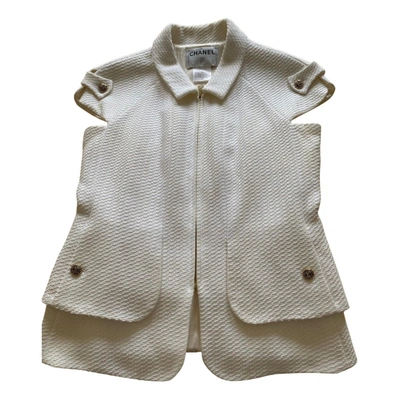 Pre-owned Chanel Cardi Coat In White