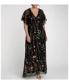 Kiyonna Women's Plus Size Embroidered Elegance Evening Gown In Black