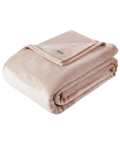 Kenneth Cole New York Reaction Solid Ultra Soft Plush King Blanket Bedding In Rose Pink