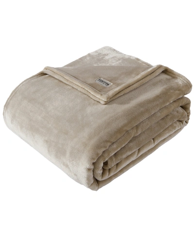 Kenneth Cole New York Reaction Solid Ultra Soft Plush Twin Blanket Bedding In Oatmeal