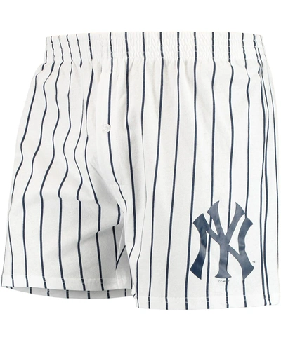 Concepts Sport Men's White New York Yankees Vigor Boxer Shorts In White/white