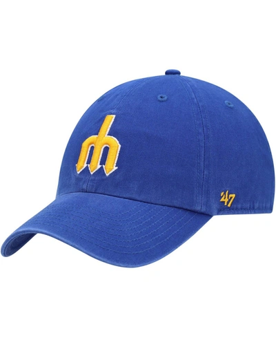 47 Brand Men's Royal Seattle Mariners 1977 Logo Cooperstown Collection Clean Up Adjustable Hat In Royal/blue