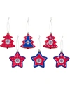 FOCO LA CLIPPERS 3'' X 3'' SIX-PACK SHATTERPROOF TREE AND STAR ORNAMENT SET