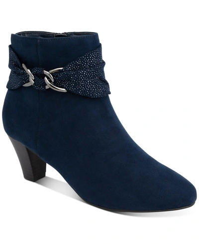 Karen Scott Casee Womens Laceless Dressy Booties In Blue