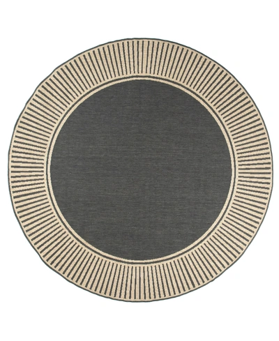 Nuloom Cabana Gbcb02a 6' X 6'7" Round Outdoor Area Rug In Onyx