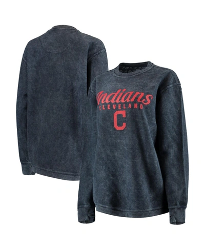 G-iii 4her By Carl Banks Women's Navy Cleveland Indians Comfy Cord Pullover Sweatshirt