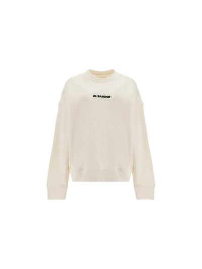 Jil Sander Logo Printed Sweatshirt In Neutrals