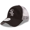 New Era Men's Black Chicago White Sox Team Slick Trucker 9twenty Adjustable Hat In Black
