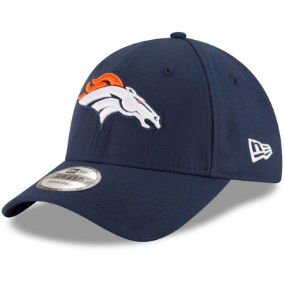 New Era Navy Denver Broncos The League 9forty Adjustable Hat In Navy/orange