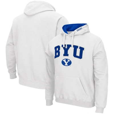 Colosseum Men's White Byu Cougars Arch Logo 3.0 Pullover Hoodie