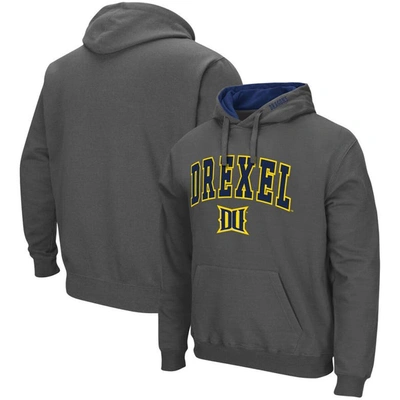 Colosseum Charcoal Drexel Dragons Arch And Logo Pullover Hoodie