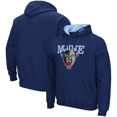 Colosseum Men's Navy Maine Black Bears Arch And Logo Pullover Hoodie