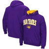 COLOSSEUM COLOSSEUM PURPLE NORTHERN IOWA PANTHERS ARCH AND LOGO PULLOVER HOODIE