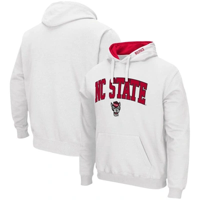 Colosseum Men's  White Nc State Wolfpack Arch And Logo 3.0 Pullover Hoodie