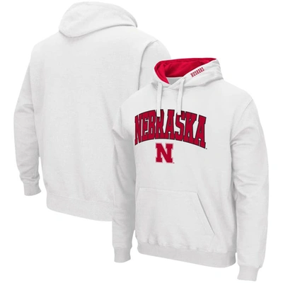 Colosseum Men's White Nebraska Huskers Arch Logo 3.0 Pullover Hoodie