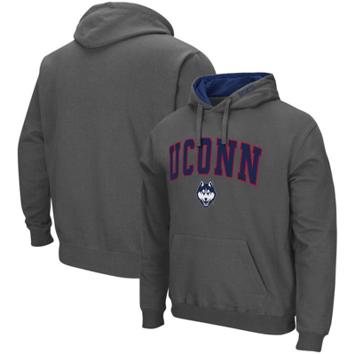 Colosseum Men's  Charcoal Uconn Huskies Arch And Logo 3.0 Pullover Hoodie