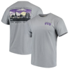 Image One Men's Gray Tcu Horned Frogs Team Comfort Colors Campus Scenery T-shirt In Gray