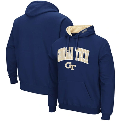 Colosseum Men's Georgia Tech Jackets Arch And Logo Pullover Hoodie In Navy