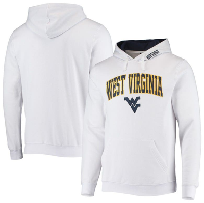 Colosseum Men's  White West Virginia Mountaineers Arch And Logo 3.0 Pullover Hoodie