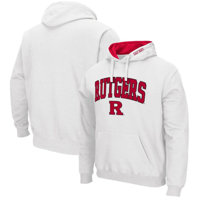 Colosseum Men's  White Rutgers Scarlet Knights Arch And Logo 3.0 Pullover Hoodie
