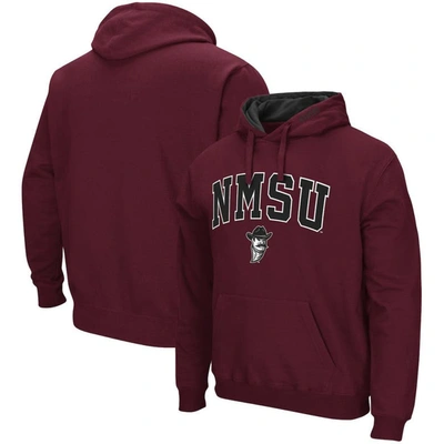 Colosseum Crimson New Mexico State Aggies Arch And Logo Pullover Hoodie
