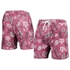 Wes & Willy Men's Maroon Mississippi State Bulldogs Floral Volley Logo Swim Trunks In Maroon
