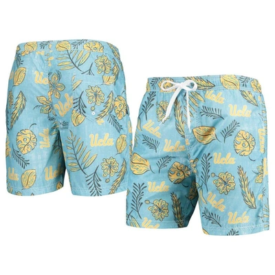 Wes & Willy Men's  Light Blue Ucla Bruins Vintage-like Floral Swim Trunks