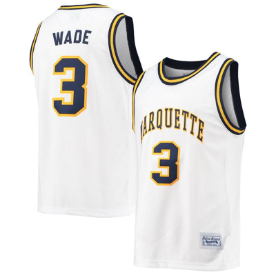 Retro Brand Original  Dwyane Wade White Marquette Golden Eagles Commemorative Classic Basketball Jers