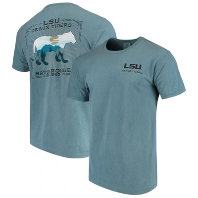 Image One Men's Blue Lsu Tigers State Scenery Comfort Colors T-shirt