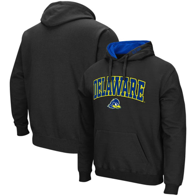 Colosseum Men's  Black Delaware Fightin' Blue Hens Arch And Logo Pullover Hoodie