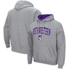 Colosseum Men's New Hampshire Wildcats Arch And Logo Pullover Hoodie In Heather Gray