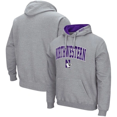 Colosseum Men's Heather Gray New Hampshire Wildcats Arch And Logo Pullover Hoodie