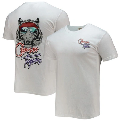 Image One White Clemson Tigers Mascot Bandana T-shirt