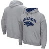 Colosseum Men's Nevada Wolf Pack Arch And Logo Pullover Hoodie In Heather Gray