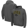 COLOSSEUM COLOSSEUM CHARCOAL IOWA HAWKEYES ARCH & LOGO 3.0 PULLOVER HOODIE