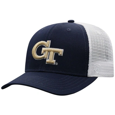 TOP OF THE WORLD TOP OF THE WORLD NAVY/WHITE GEORGIA TECH YELLOW JACKETS TRUCKER SNAPBACK HAT