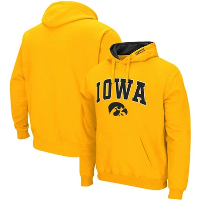 COLOSSEUM COLOSSEUM GOLD IOWA HAWKEYES ARCH & LOGO 3.0 PULLOVER HOODIE