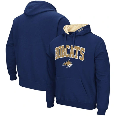 Colosseum Navy Montana State Bobcats Arch And Logo Pullover Hoodie