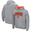Colosseum Men's Heather Gray Clemson Tigers Arch And Logo 3.0 Pullover Hoodie In Heather Gray