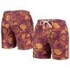 WES & WILLY WES & WILLY MAROON MINNESOTA GOLDEN GOPHERS VINTAGE FLORAL SWIM TRUNKS