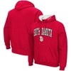 COLOSSEUM COLOSSEUM RED SOUTH DAKOTA COYOTES ARCH AND LOGO PULLOVER HOODIE