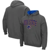 COLOSSEUM COLOSSEUM CHARCOAL BOISE STATE BRONCOS ARCH & LOGO 3.0 PULLOVER HOODIE