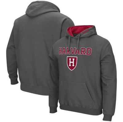 Colosseum Charcoal Harvard Crimson Arch And Logo Pullover Hoodie