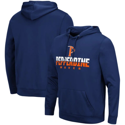 Colosseum Blue Pepperdine Waves Lantern Pullover Hoodie