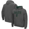 Colosseum Charcoal Charlotte 49ers Arch And Logo Pullover Hoodie In Charcoal