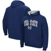 COLOSSEUM COLOSSEUM NAVY UTAH STATE AGGIES ARCH AND LOGO PULLOVER HOODIE