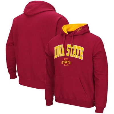 Colosseum Men's  Cardinal Iowa State Cyclones Arch And Logo 3.0 Pullover Hoodie