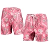 WES & WILLY WES & WILLY CRIMSON OKLAHOMA SOONERS VINTAGE FLORAL SWIM TRUNKS