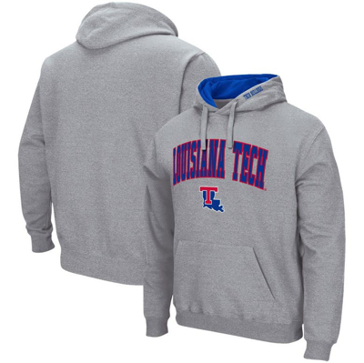 Colosseum Heathered Gray Louisiana Tech Bulldogs Arch And Logo Pullover Hoodie
